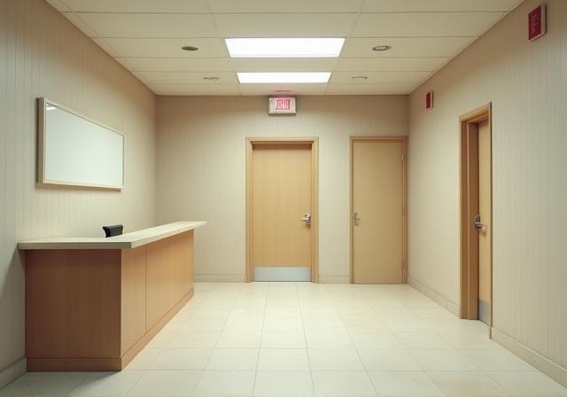 改装前のオフィスエントランス、古くて簡素なデザイン